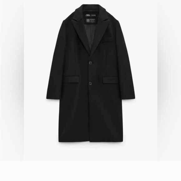 Zara Manteco Tailored Wool Coat Medium - Picture 3 of 12